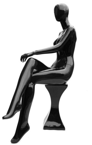 EMA-M010 Manekin damski czarny połysk siedzący