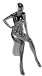EMA-P303 Manekin damski siedzący Silver Chrome