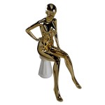 EMA-P103 Manekin damski siedzący Gold Chrome
