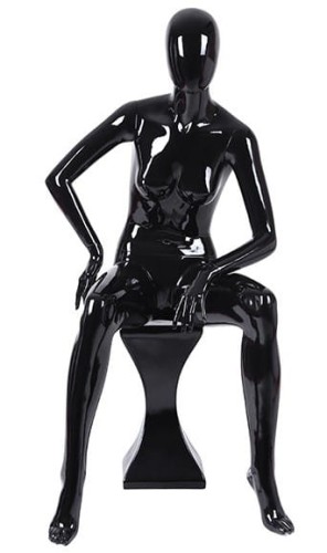 EMA-M012 Manekin damski siedzący czarny połysk 