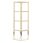 EMA-S343X Stojak witryna złoty chrom 5x biała półka 160cm
